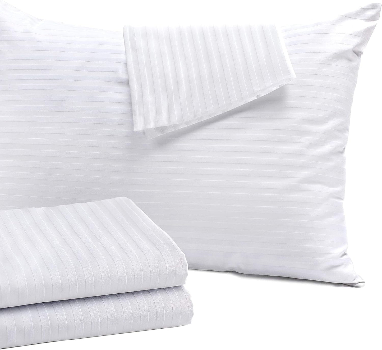 Set of 12 Pillow Protectors with Zipper Standard Size - 100% Resistant to Stains, Dust & Dirt - Washable Covers for Increased Pillow Lifespan