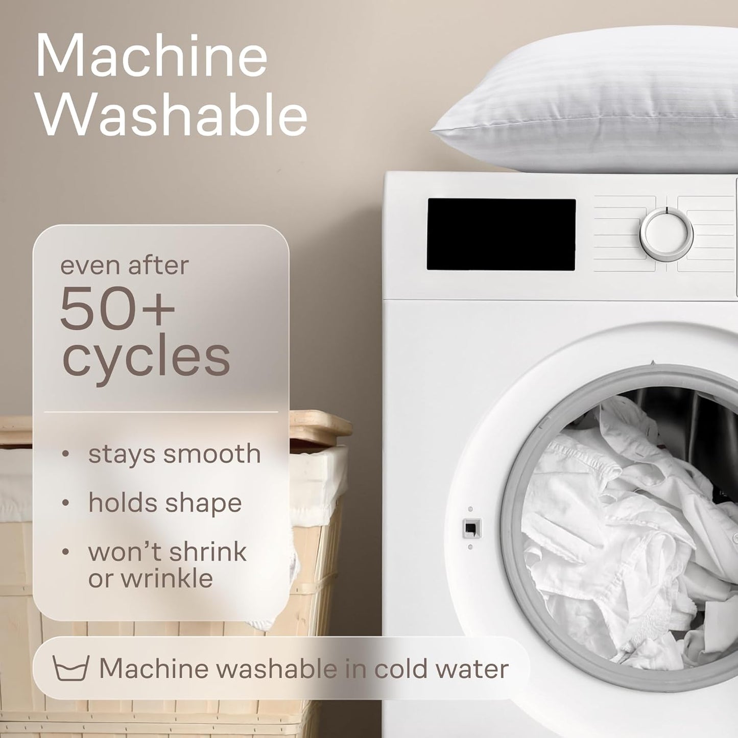 Set of 12 Pillow Protectors with Zipper Standard Size - 100% Resistant to Stains, Dust & Dirt - Washable Covers for Increased Pillow Lifespan