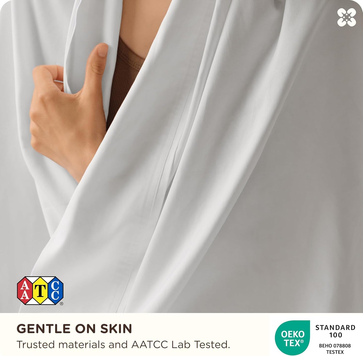 Bedsure King Size Sheets Set, Bamboo Viscose Sheets, Rayon Cotton Blend, GentleSoft, Breathable, Deep Pocket Up to 18 Inches, Hotel Luxury Bedding for Hot Sleepers, White