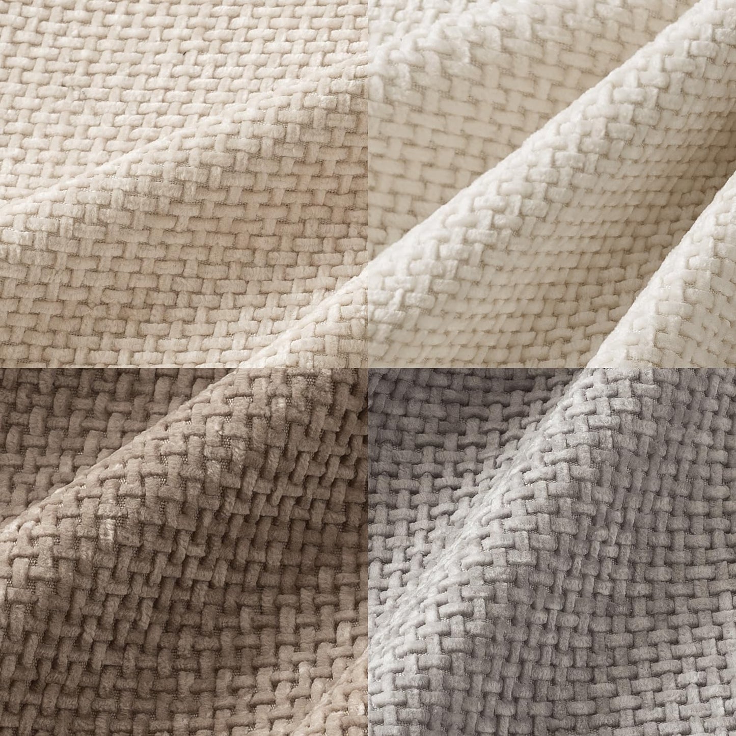 MIULEE Pack of 4 Christmas Couch Throw Pillow Covers 18x18 Inch Neutral Beige/Brown Soft Decorative Chenille Pillow Covers Farmhouse Accent Cushion Covers for Boho Home Decor Sofa Bedroom Living Room