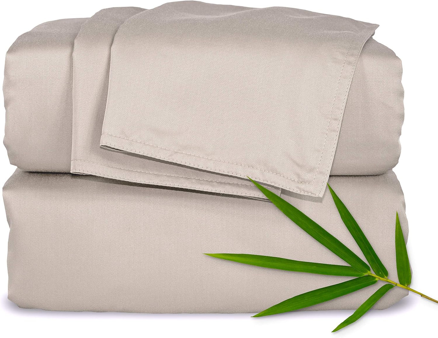 King Sheets by Pure Bamboo, Genuine 100% Organic Viscose Derived from Bamboo Bed Sheet Set, Luxuriously Soft & Cooling, Double Stitching, Lifetime Quality Promise (King, Ivory)